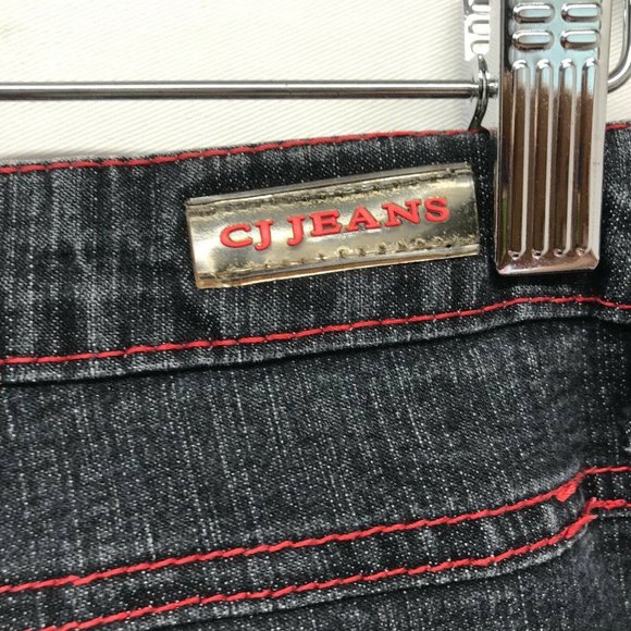 CJ Jeans Size 15  Black  Embroidered Pockets Flare - Picture 5 of 6